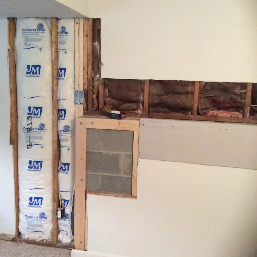 Wall insulation replacement during Contents Cleaning & Restoration in Medford